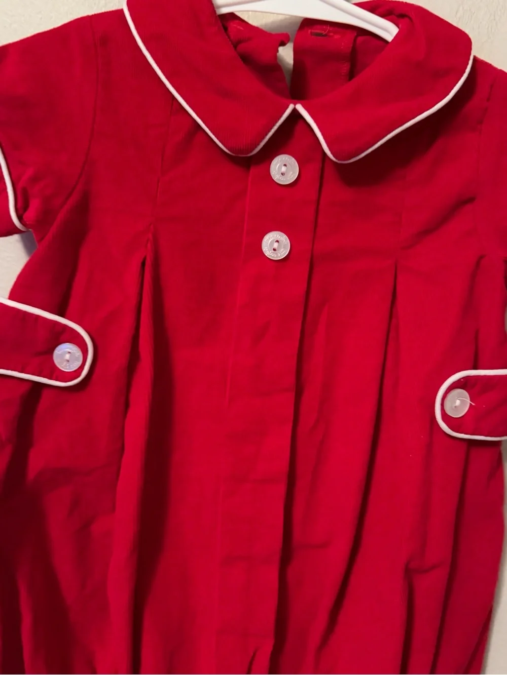 Little English Red Corduroy Bubble